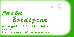 anita boldizsar business card